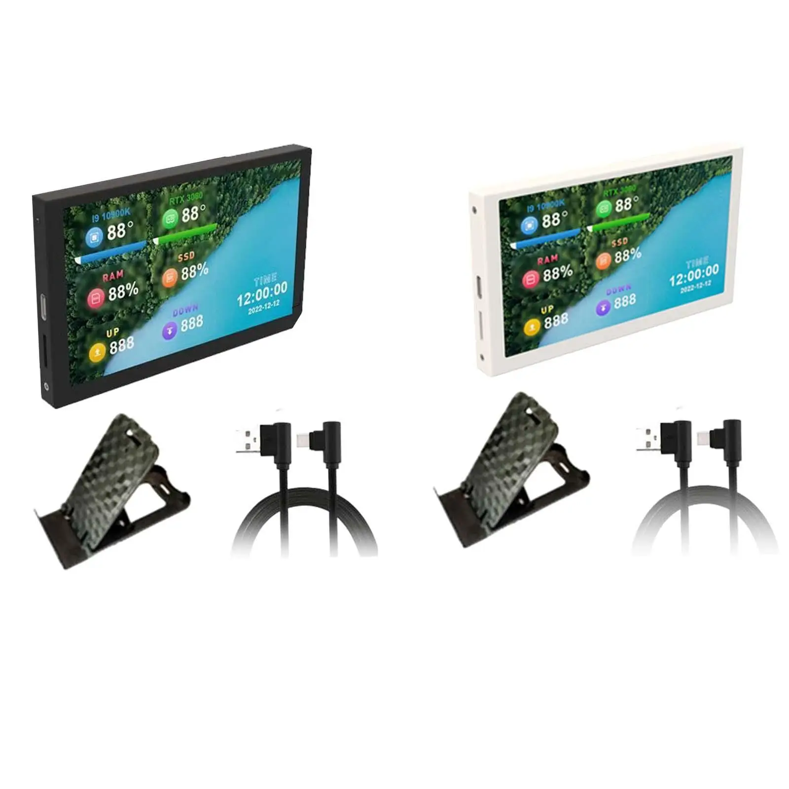 5`` IPS Computer Secondary Screen CPU GPU RAM HDD Display Type-C Brightness Stepless Adjustable Mini Screen
