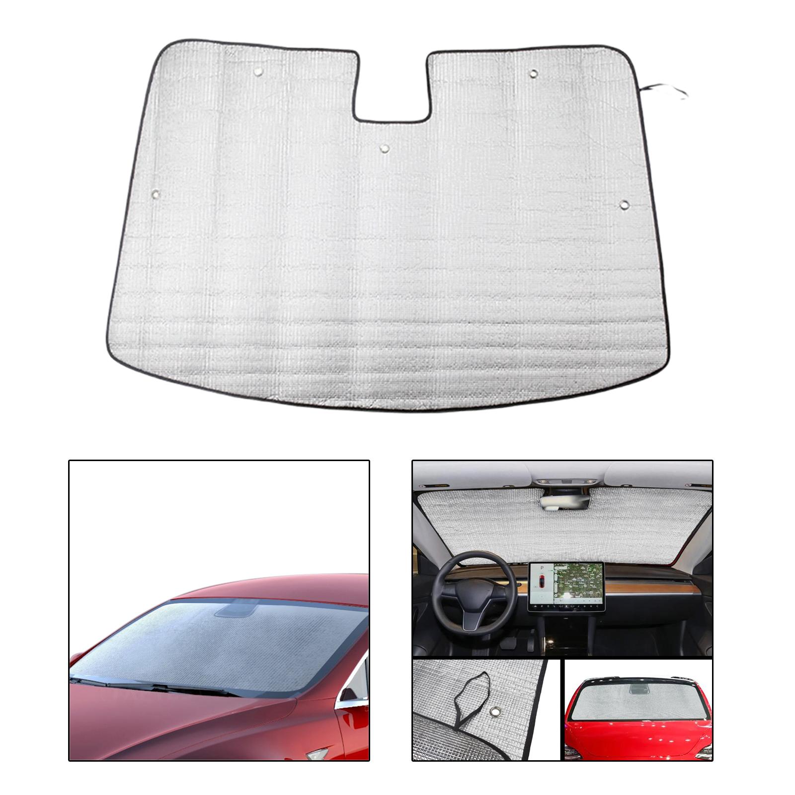 Car Windshield Sunshade Sun Visor Foldable Silver Protection Shield Cover Fit for Tesla Model 3 17-19 Auto Parts Car Supplies