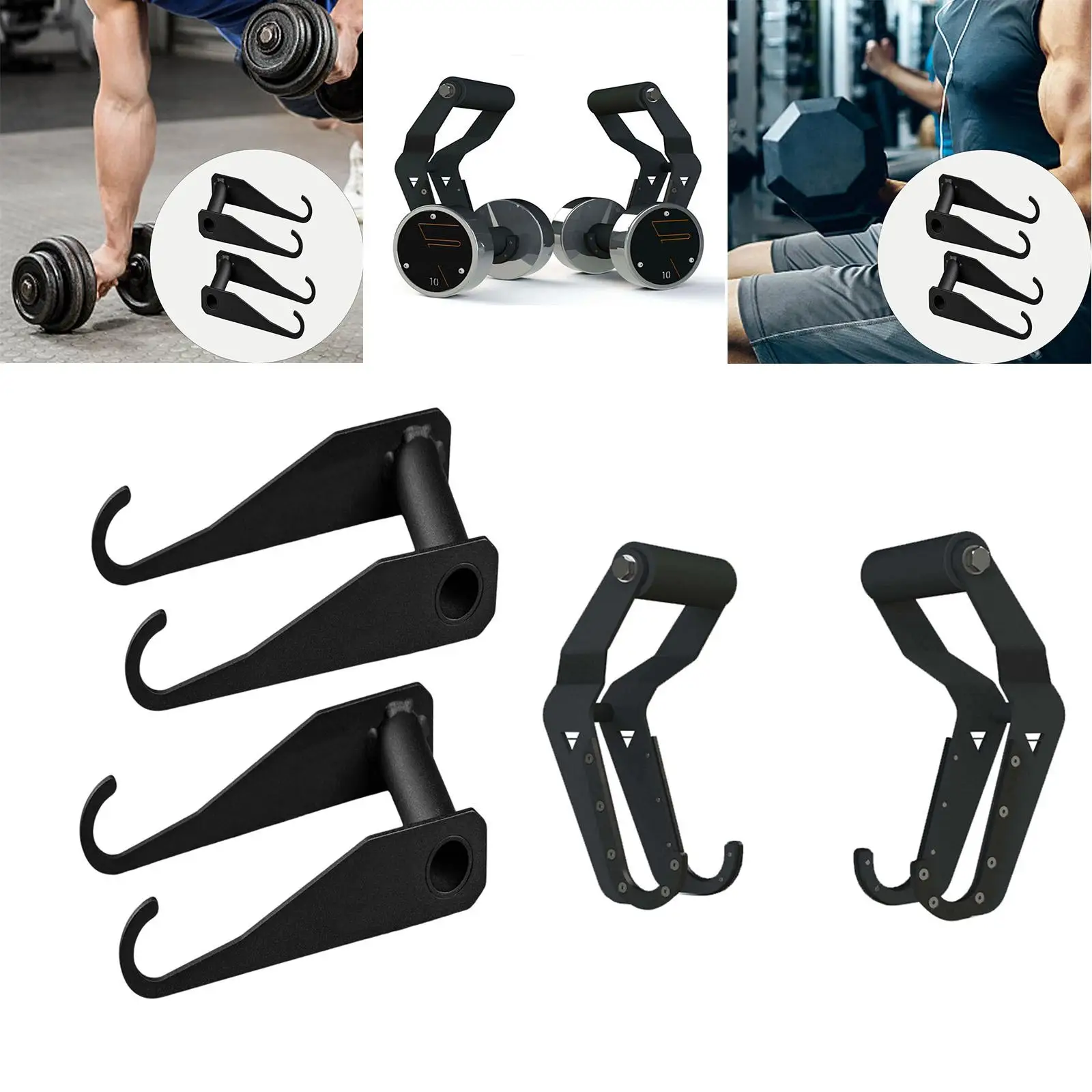 Dumbbell Hooks Handles Exercise Machine Attachments Parts Kettlebell Grip for Fitness Home Gym Bodybuilding Weight Lifting