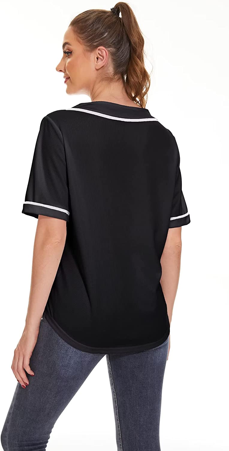 Camisa de beisebol das mulheres camisa botão