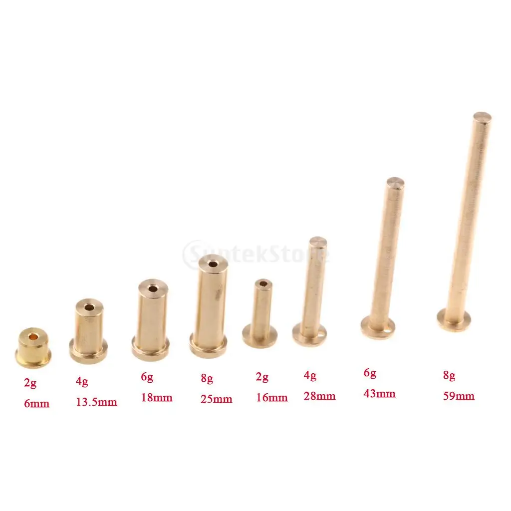 8 Pieces Brass Steel Wooden Tip 2/4/6/8  Weights Parts for