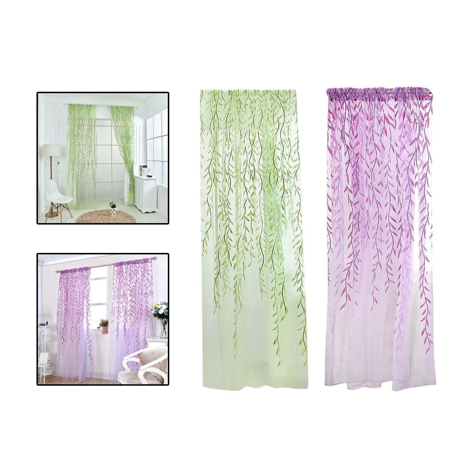 Windows Light Filtering Drapes Rustic Breathable Farmhouse Soft Voile Curtain for Bathroom Living Room 39.37`` x 78.74``