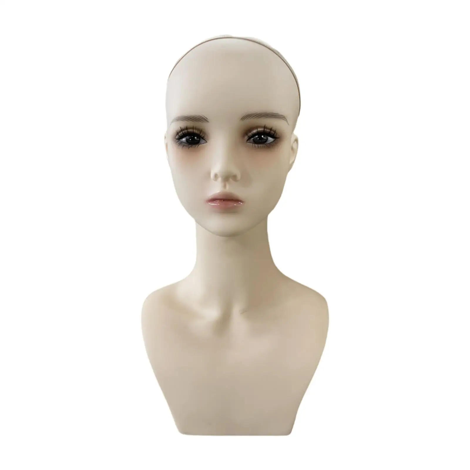 Female Wig Head Mannequin with Makeup Multifunctional Manikin for Jewelry Hats Necklace Glasses Wigs Displaying Making Styling