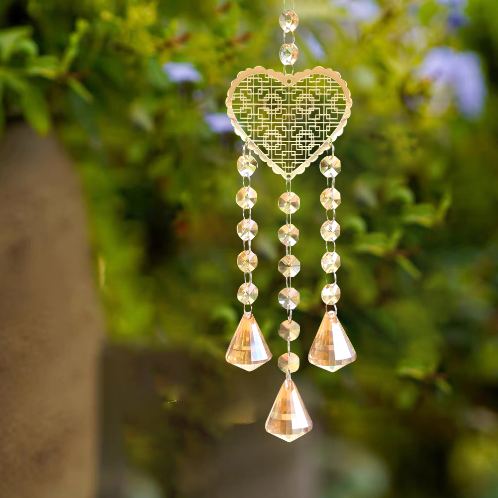 1PC handgemachte Liebe geschnitzte Kristall Anhänger Home Decor Kronleuchter hängen Zubehör Sonnenfänger für Fenster Garten Ornamente Handwerk – Detail 4