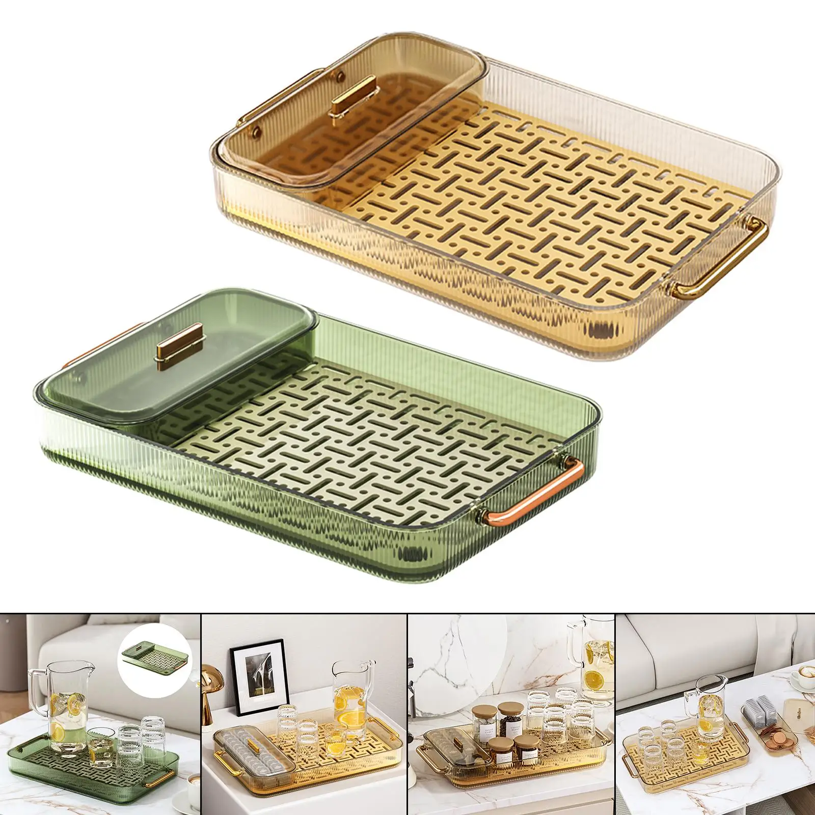 Multipurpose Tea Cup Tray Cosmetic Organizer for Restaurant Dining Room Home