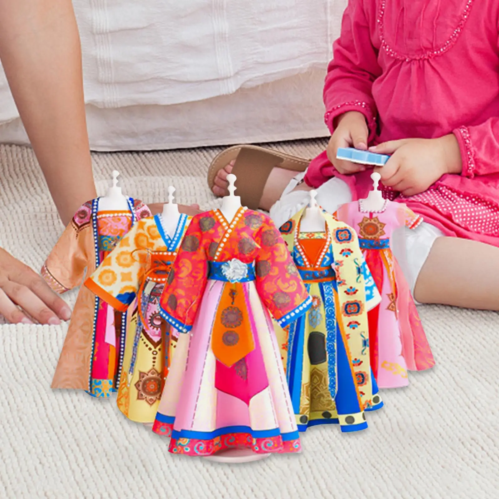 DIY Hanfu Clothes Toys Learning Toys Creativity Doll Clothes Making Sewing Kits for Age 6 7 8 9 10 11 12 Beginner Birthday Gifts
