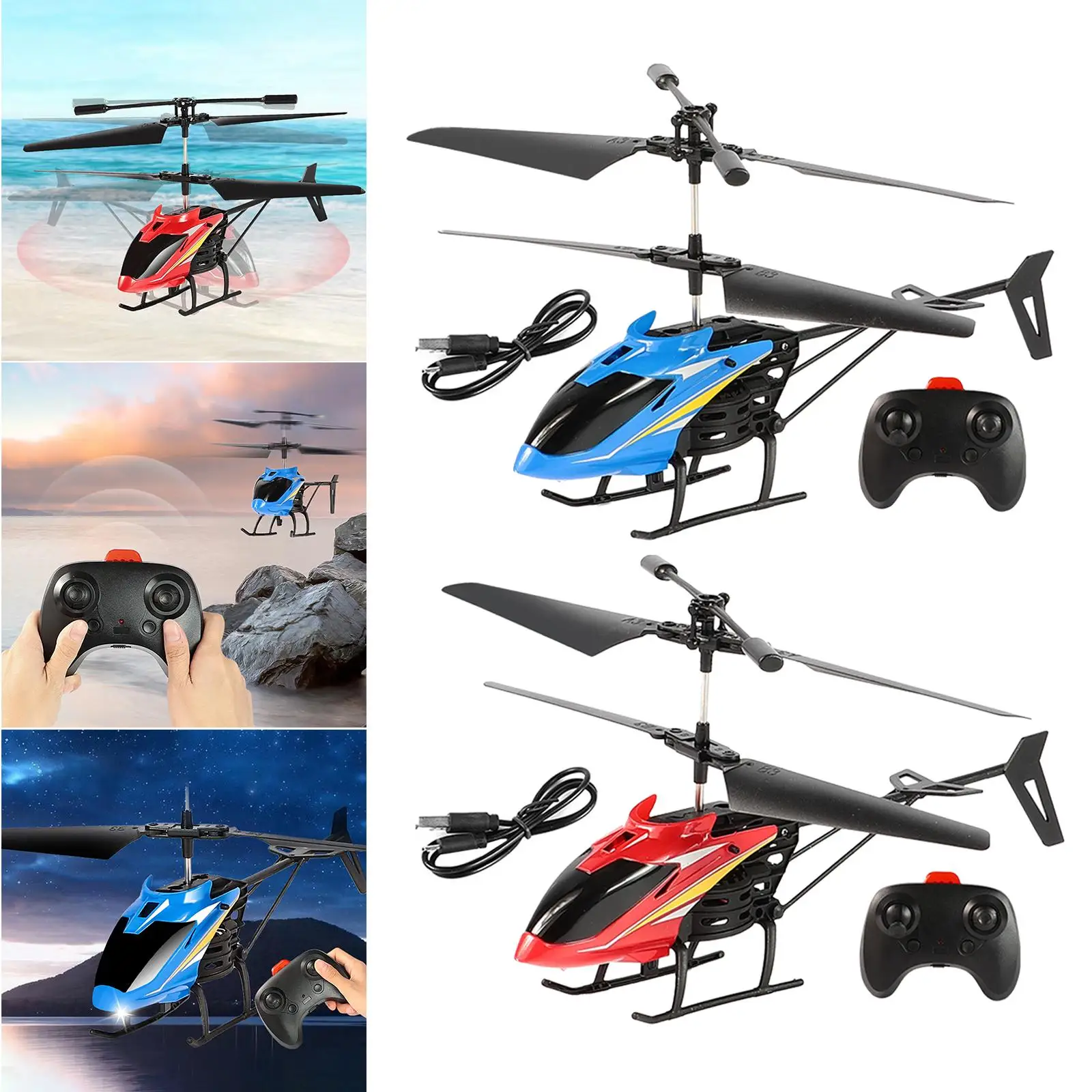 RC Helicopters LED Light 2.4GHz Altitude Hold One Key Take Off/Landing and Gyro Remote Control Helicopter for Adults Kids Boys