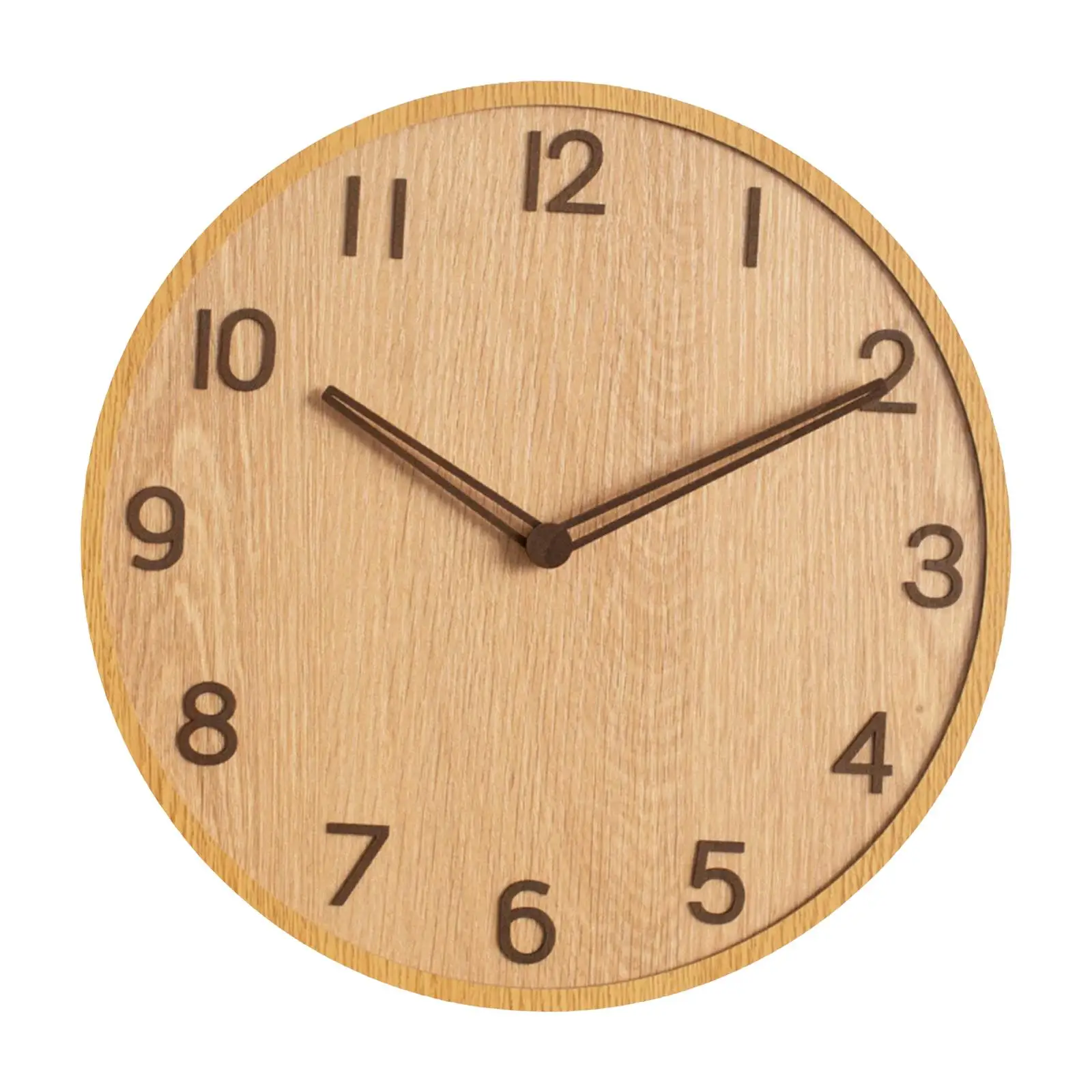 30cm Wooden Wall Clock Decorative Art Round Silent Silent Sweep for Home Kitchen School Indoor Office