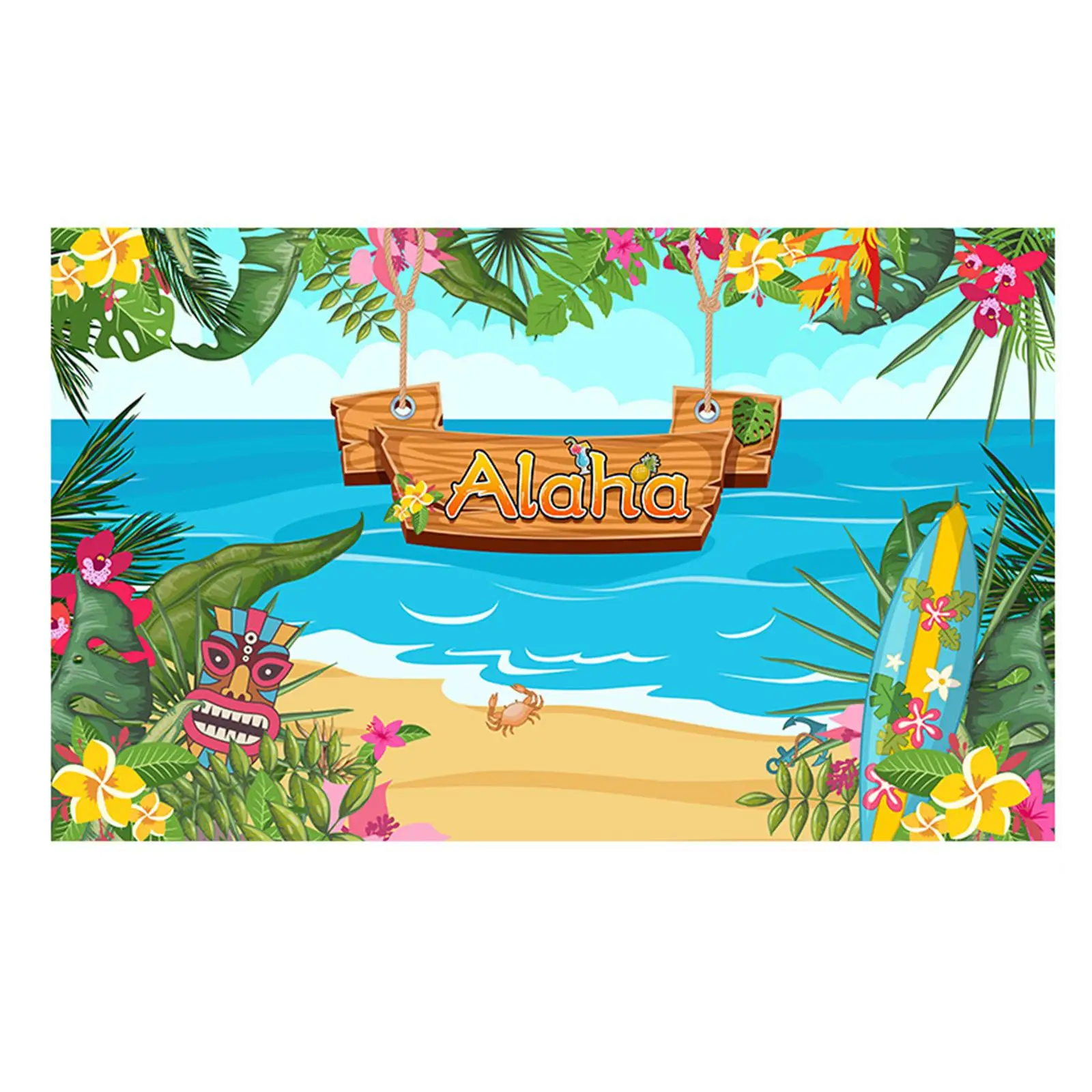 Backdrop 6Ftx3.6ft Tropical Sea Beach Background Washable Seamless Photo Studio Props Easy Handling Tablecloth Light Weight
