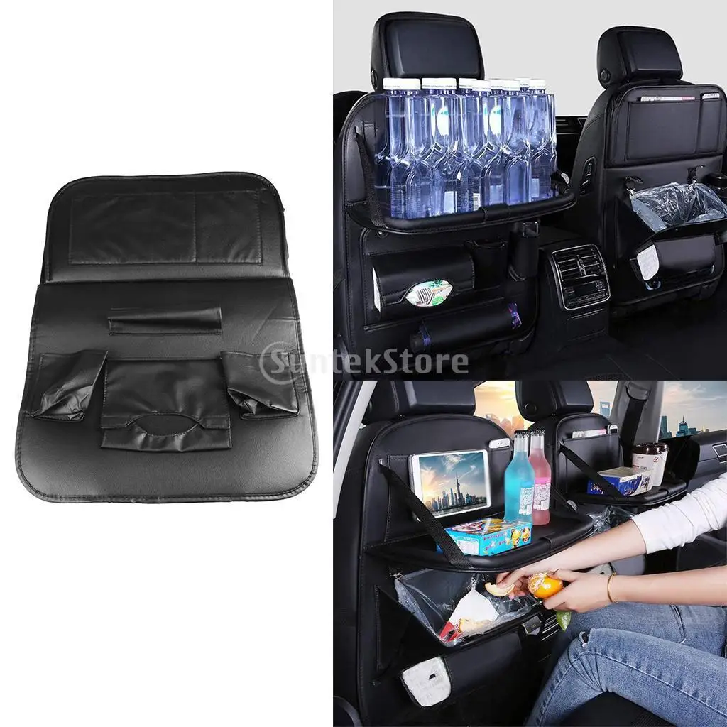 Car Back Seat Organizer with Foldable Tray  Travel Accessories