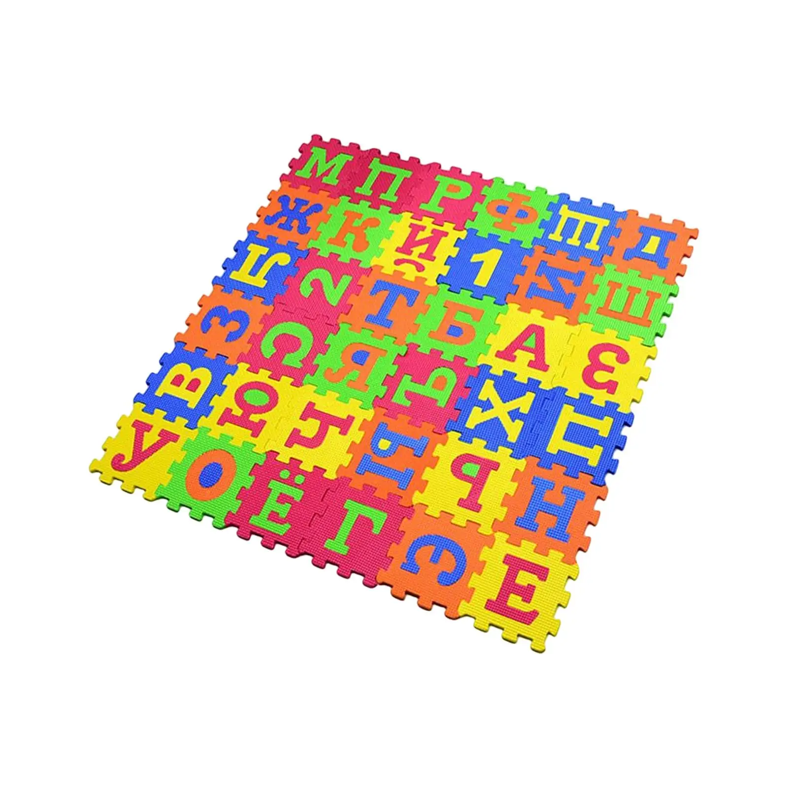 EVA Foam Floor Play Mat Russian Letter Reusable Soft Thicken for Bay Window