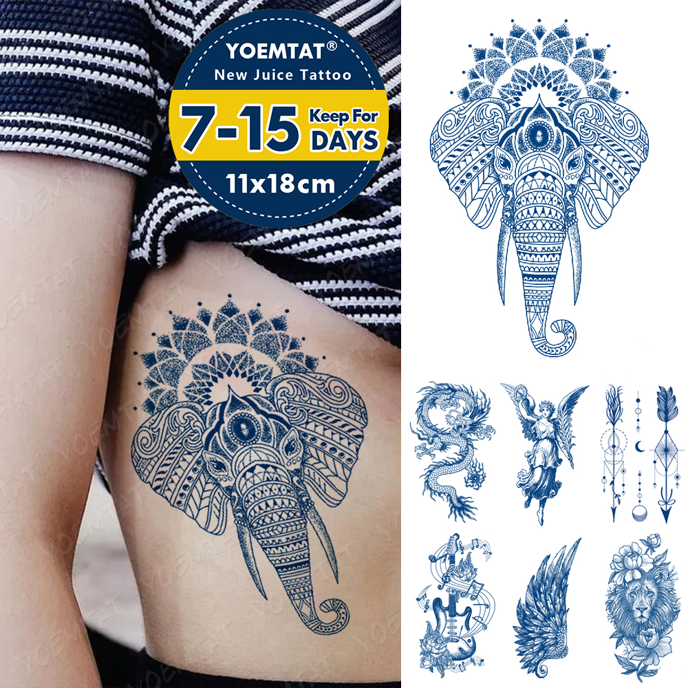 Best of Semi-Permanent Herbal Lasting Ink Waterproof Temporary Tattoo Sticker Elephant Dragon Lion Flash Tatto Women Body Art Fake Tatoo Reviews & Tips