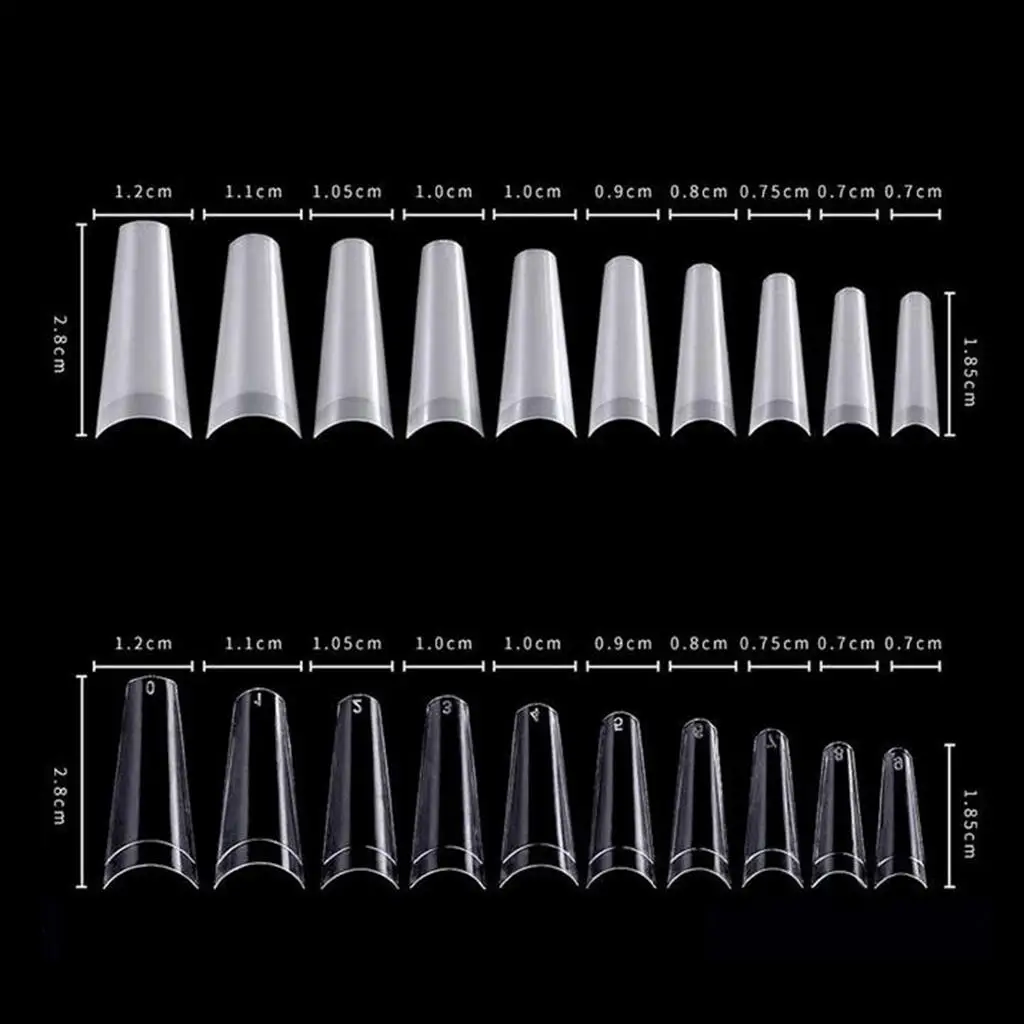  Curve Shape False Nails Acrylic ForManicure Decor -dix Sizes