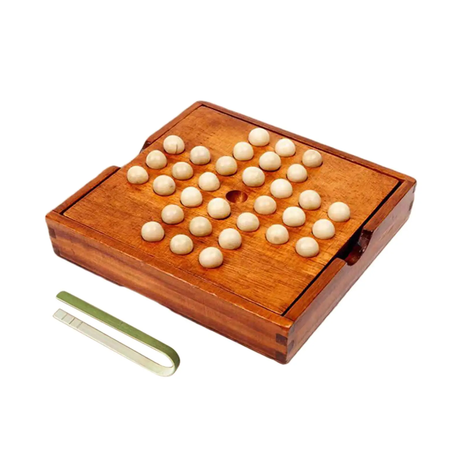Wood Marble Solitaire Game, Marbles Game, Marble Board Game, Table Games, Great for Birthday Gifts, Coffee Table Game