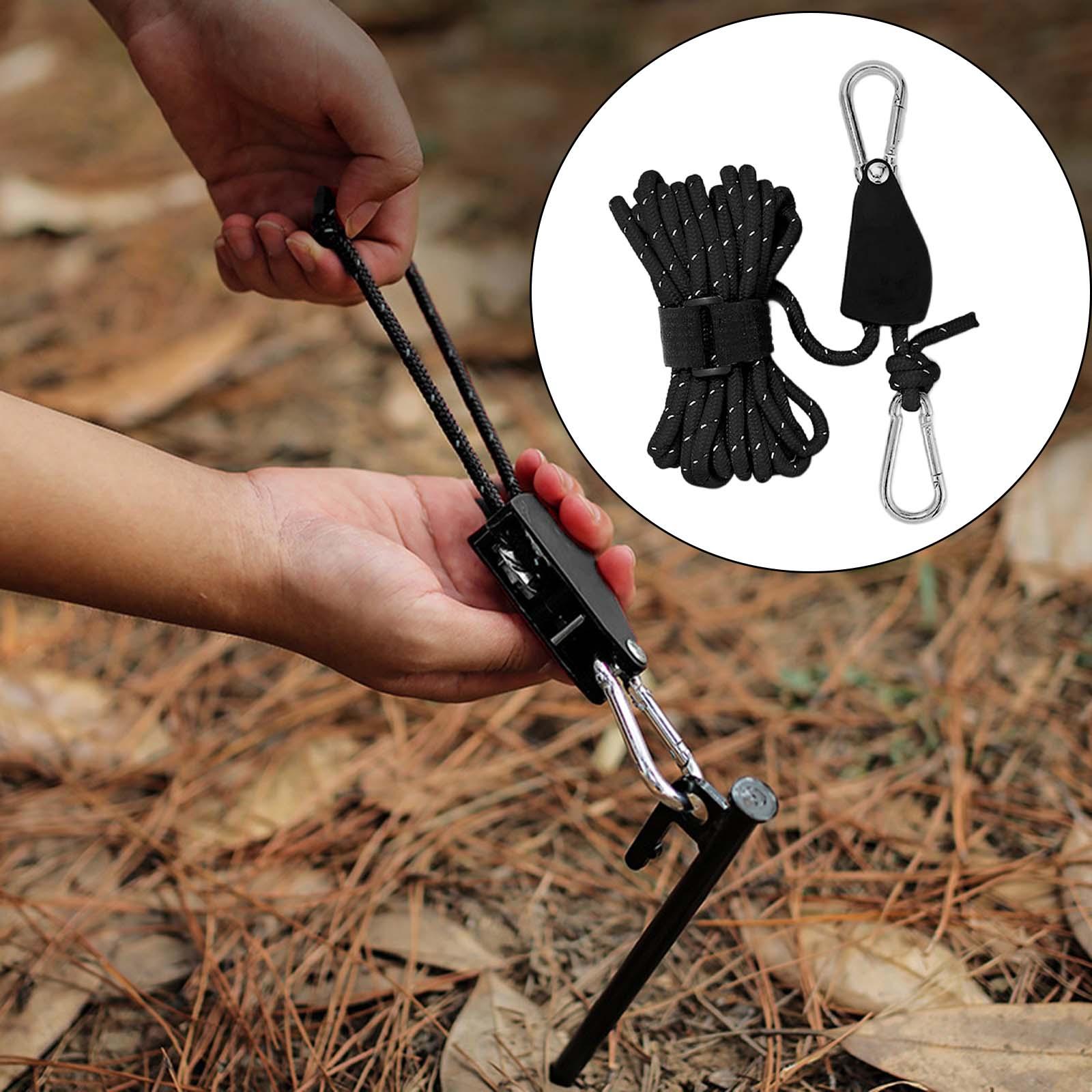 Multifunction Tent Cord Paracord with Buckle Cord Lanyard for Camping Outside Backpacking Emergency Essential Accessories