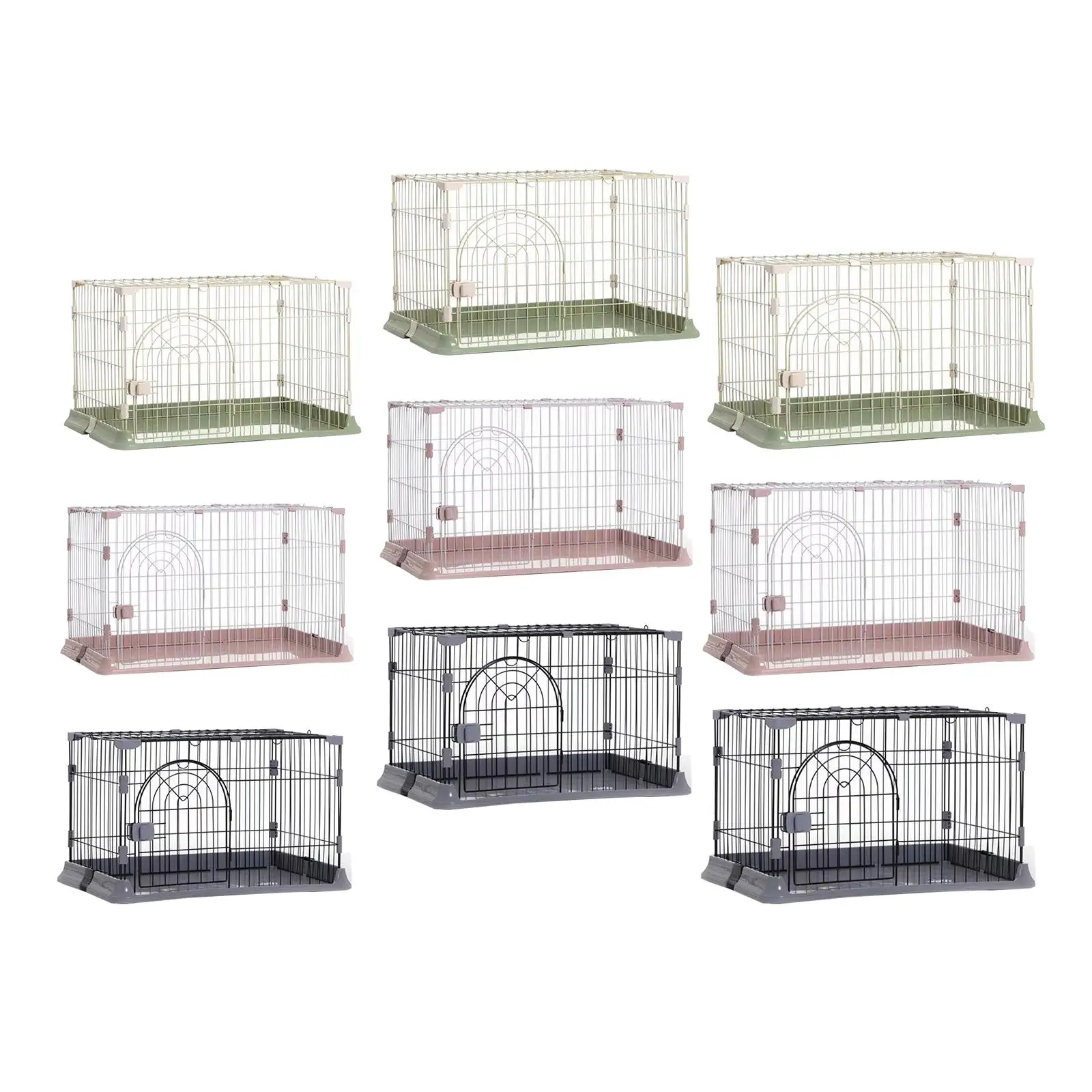 Dog Cage Folding Cage Easy Assemble Dog Crate Cover Kennel with Tray Carrier