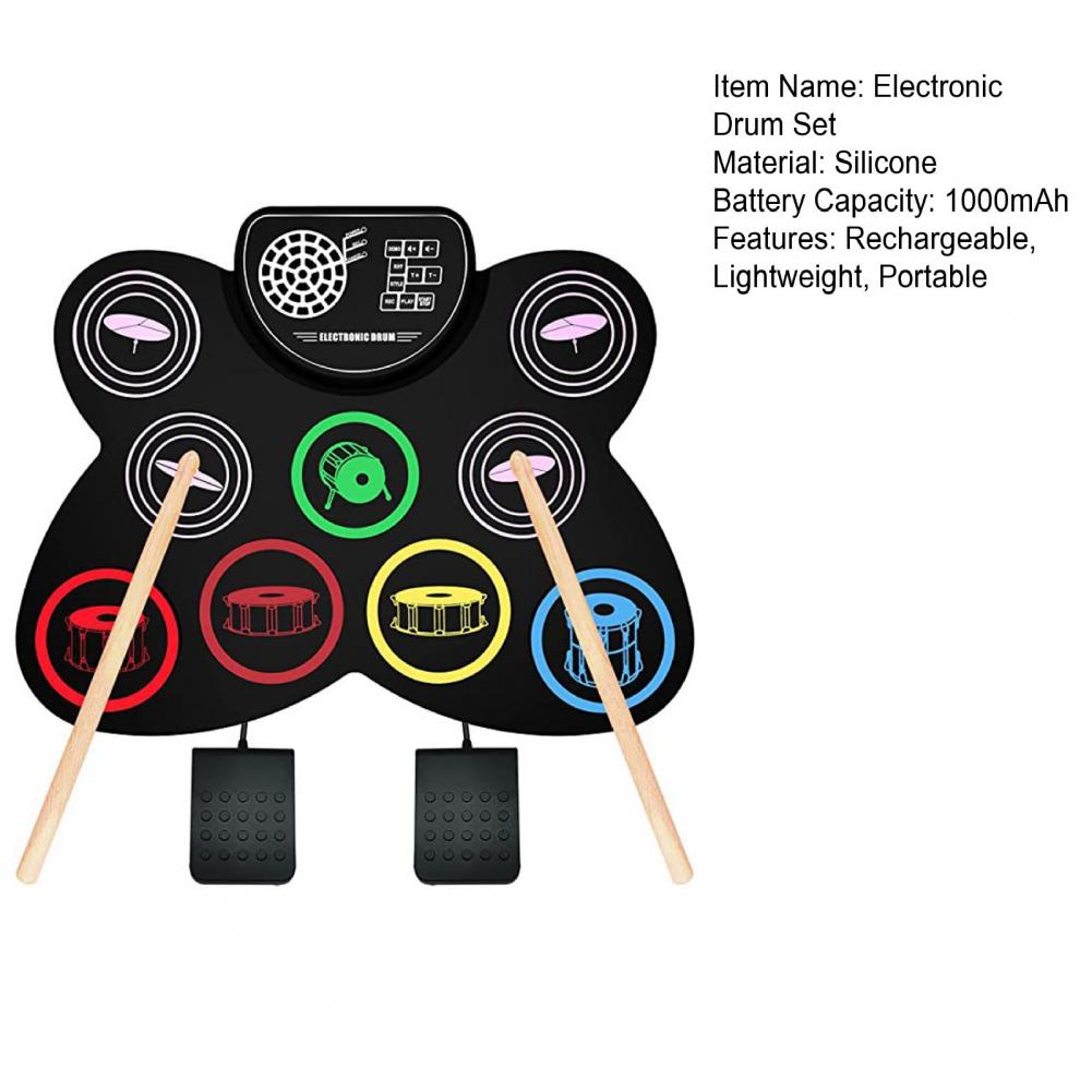 Title 9, Electronic Drum Set with Drum Sticks Pedals Rec...