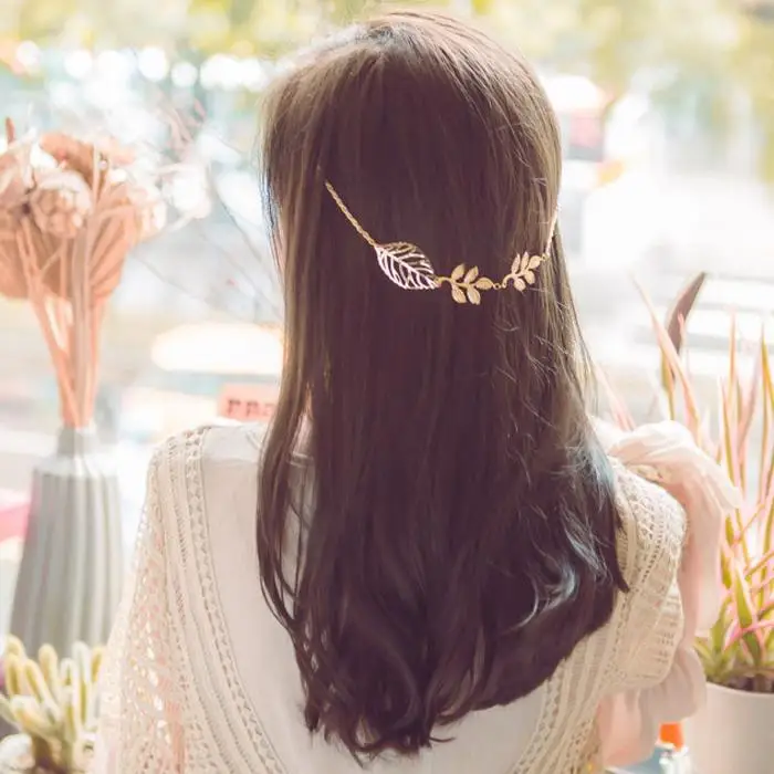 Elegant Hair Pins Leaf Design Golden Hair Clip Alloy Hairpin for Girls Women Barrette