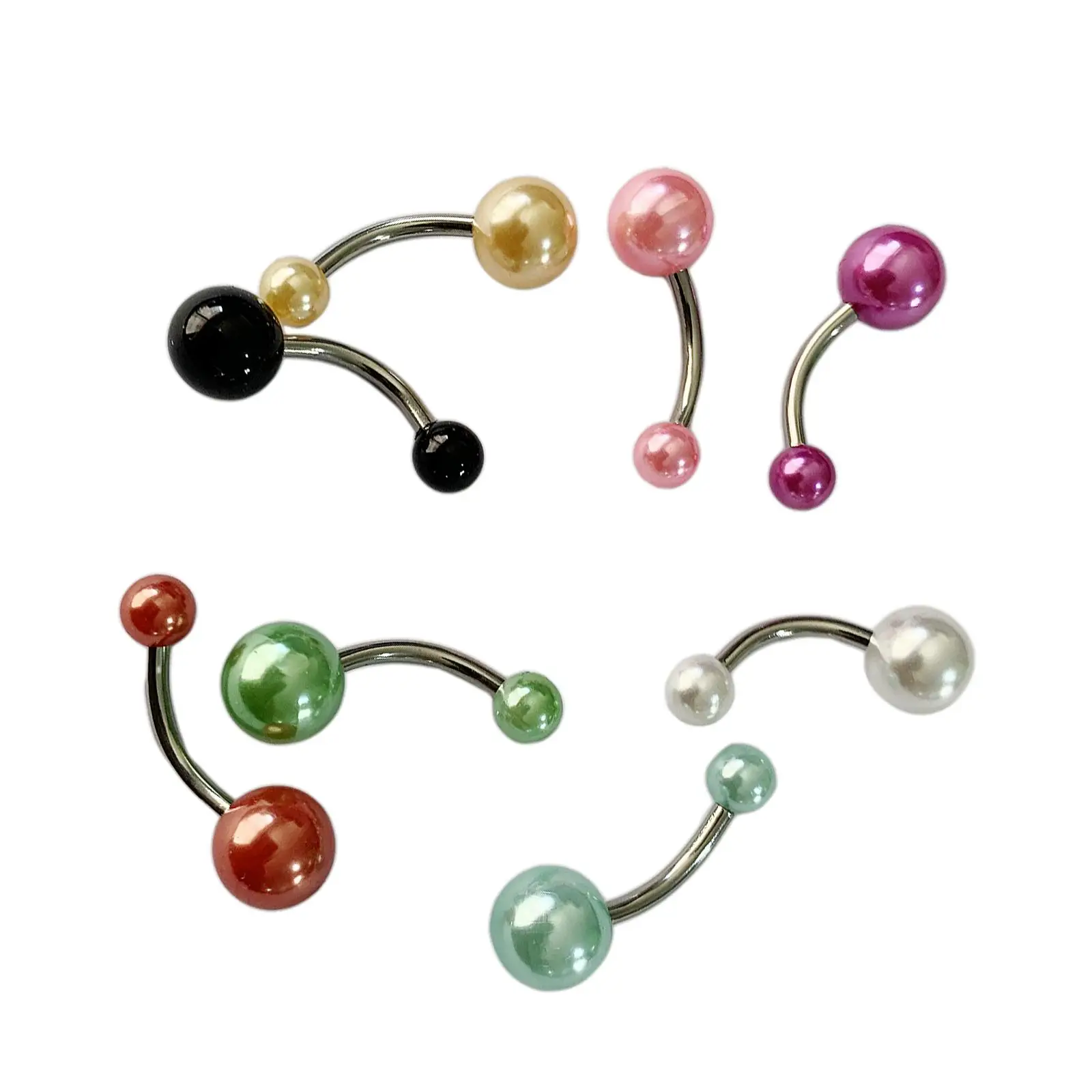 8 Pieces Assorted Colors Belly Button Rings 1.6mm Accessory Easy to Wear Acrylic Mix Color Body Piercing Jewelry for Women Men