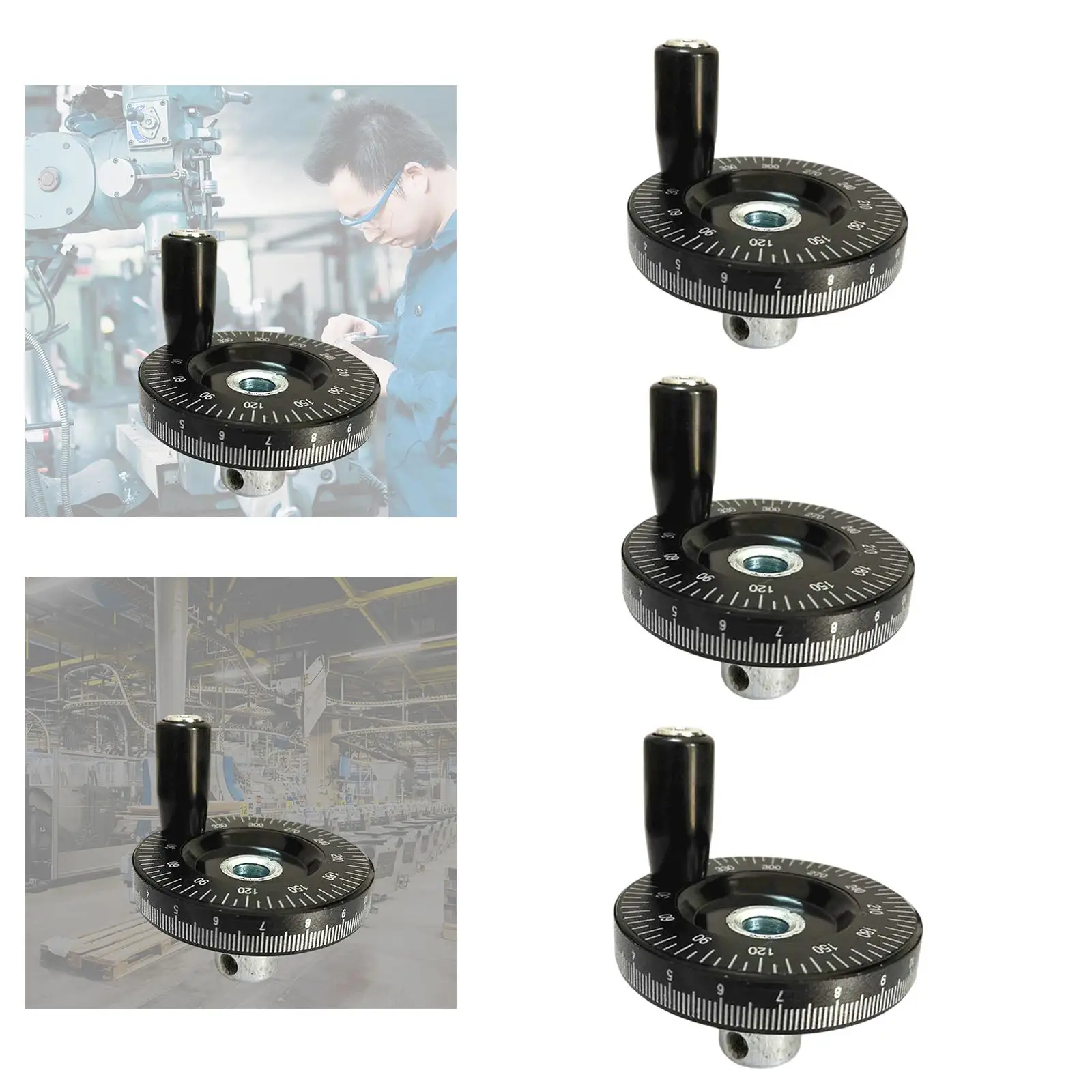 Milling Bakelite Handwheel Replace Parts Anti Slip Round Scale Milling Handwheel for Milling Machine Lathes Grinders