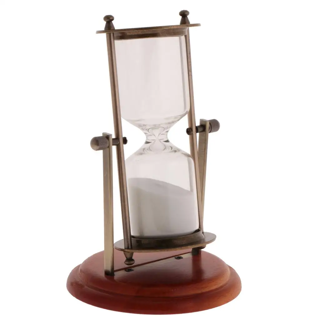 15 Minutes Rotating Hourglass Wooden Frame Sandglass Sand Stopwatch