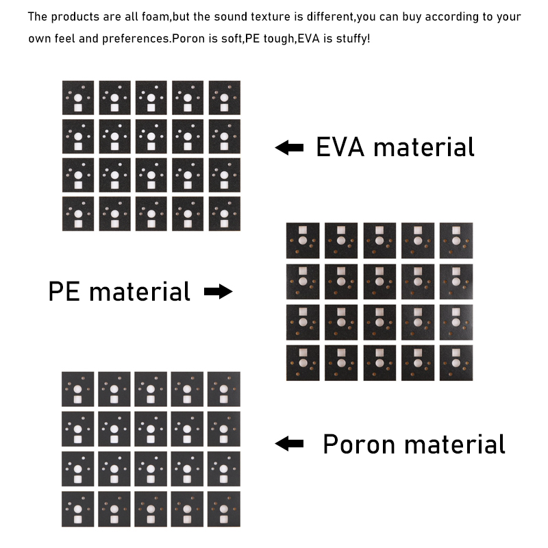 almofadas da almofada do interruptor do pwb adesivos espuma poron pe eva material para gaxeta melhorar qualidade de som do teclado