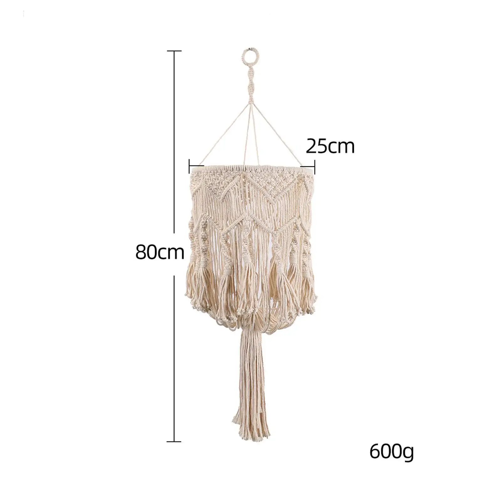 Nordic Macrame Lamp Shade Ceiling Light Cover Bohemian Hand Woven Hanging Lampshade for Living Room Nursery Bedroom Home Decor