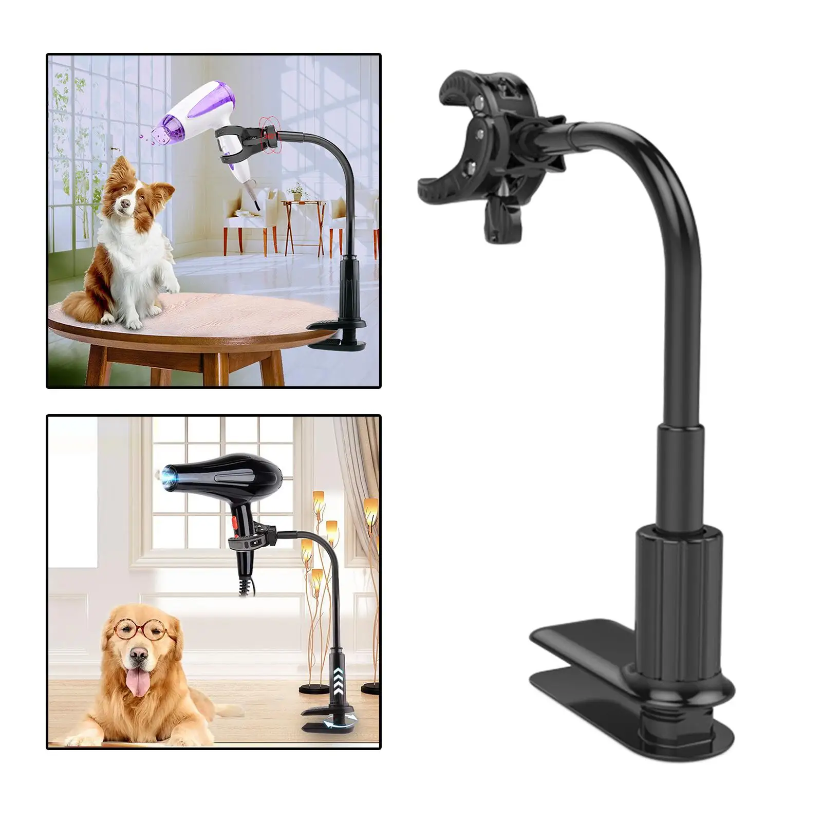 Pet Hair Dryer Stand Flexible Multifunctional Accessory Aluminium Clip for Dogs and Cats Dog Grooming