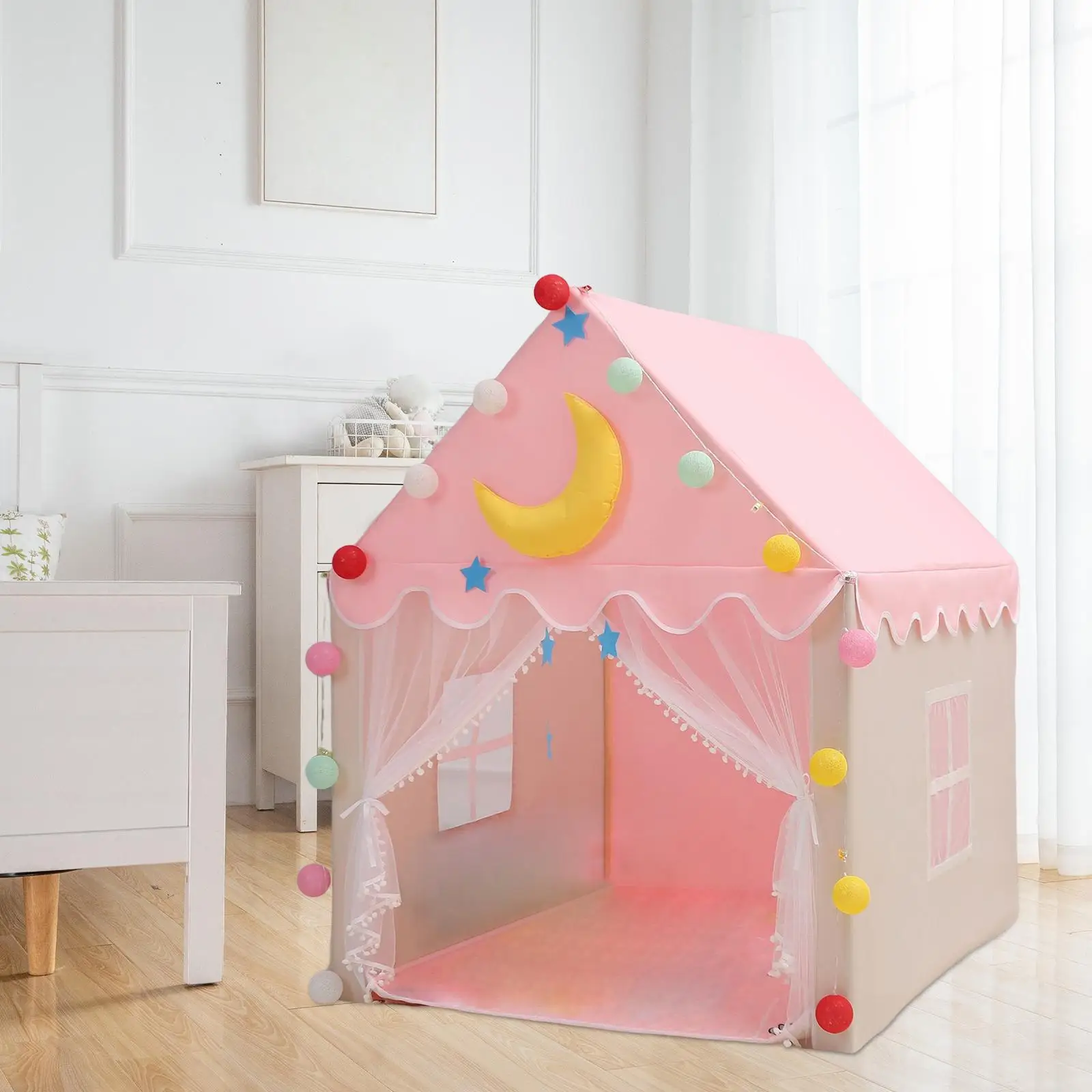 Indoor Outdoor Playhouse Camping Toy Foldable Baby Bedroom Furniture Play House for Toddlers Children Boys Holiday Gift