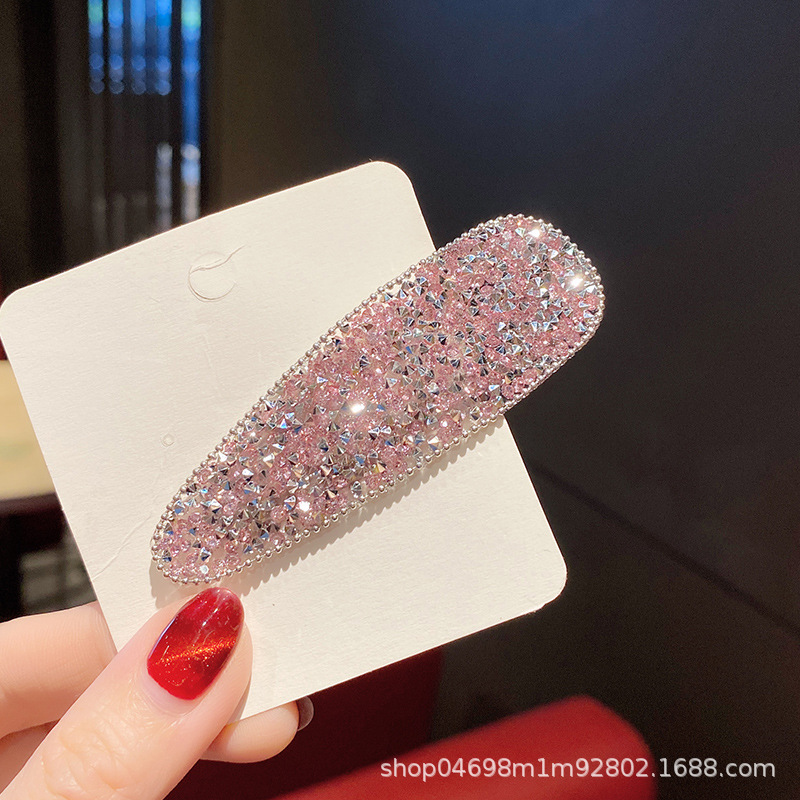 Koreanische Mode Strass Pin Tropf Platz Einfache Glitter Haar Clips Pony Haar Organizer Clips Frauen Haar Zubehör – Detail 10