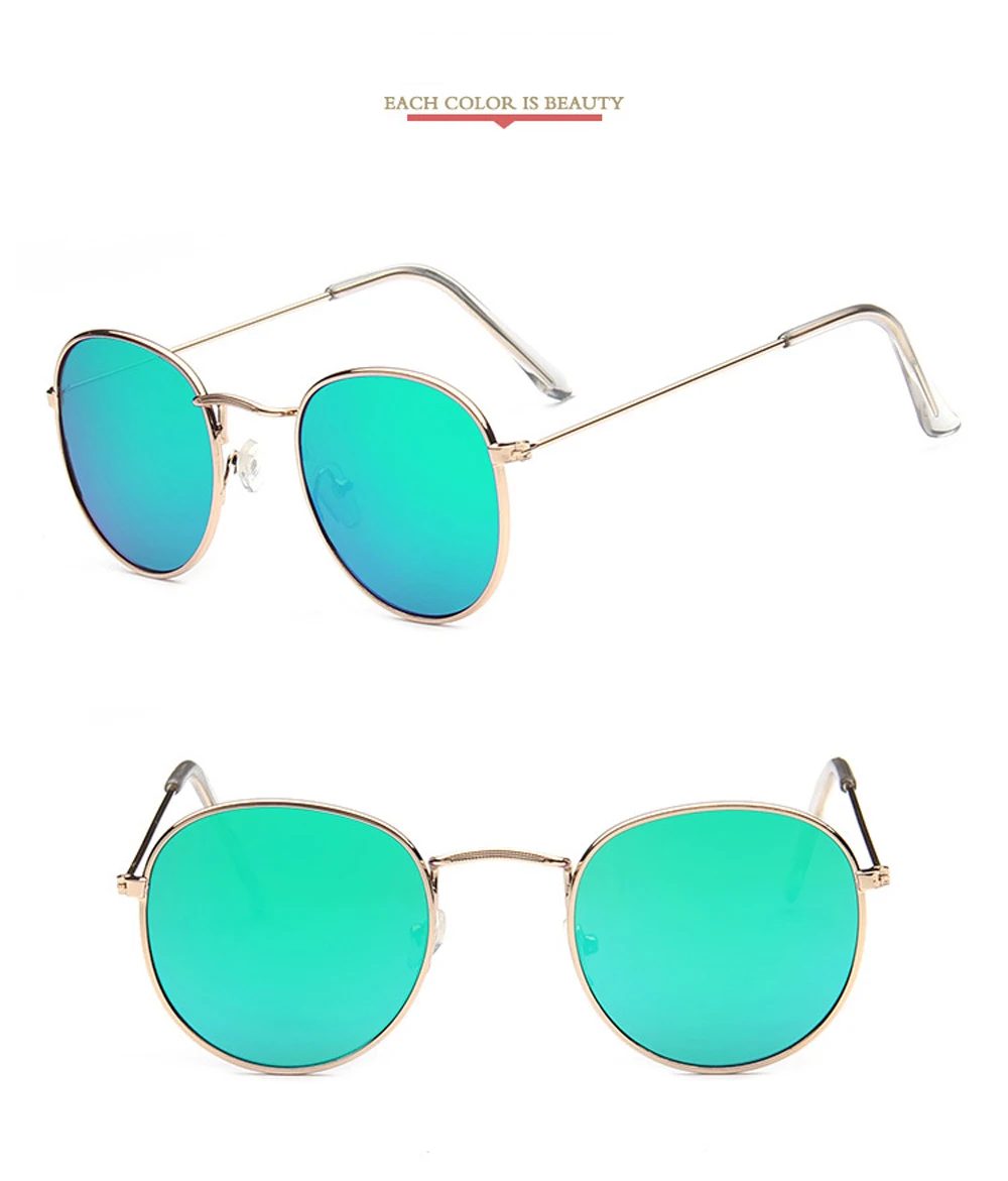 Vintage verspiegelte Sonnenbrille Herren und Damen Retro Sonnenbrille mit Metallrahmen Outdoor-Mode Brillen – Detail 9