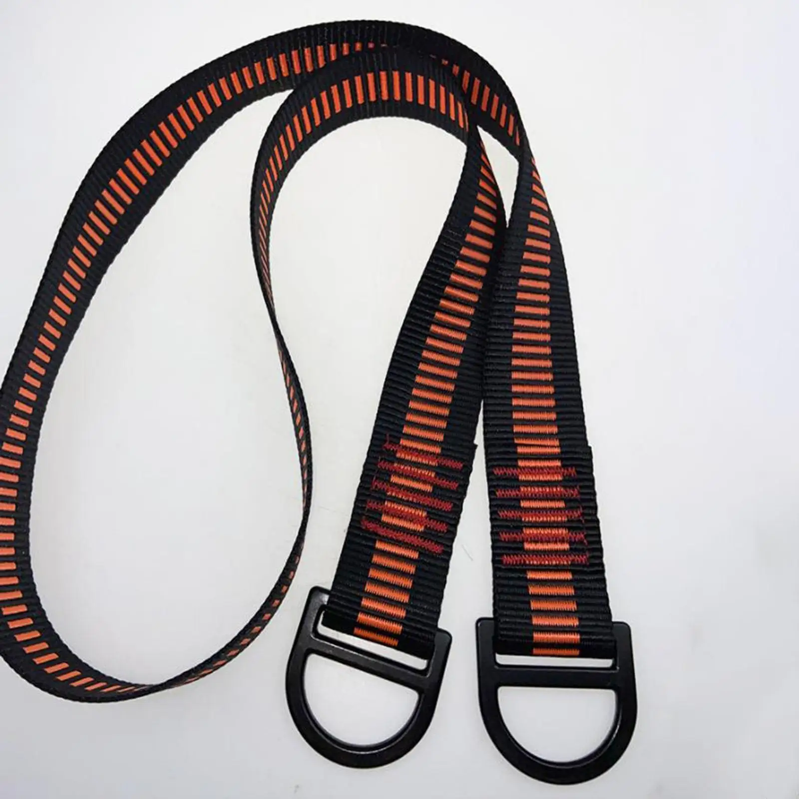Climbing Harness Belt Sling Belt with Alloy Steel Hook Polyester Safety Lanyard for Rock Climbing Ascender Rappelling Emergency