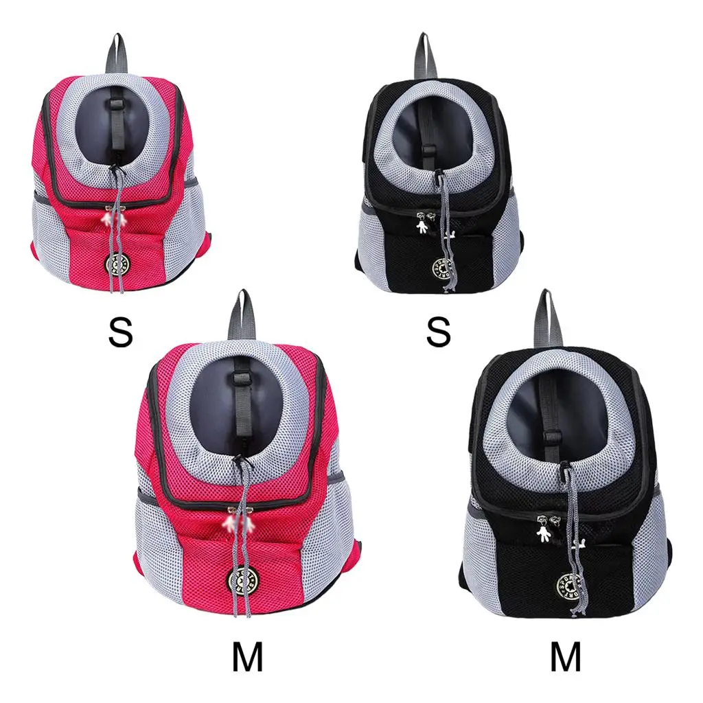 Pet Puppy Travel Mesh Backpack Front Double Shoulder Bag Travel