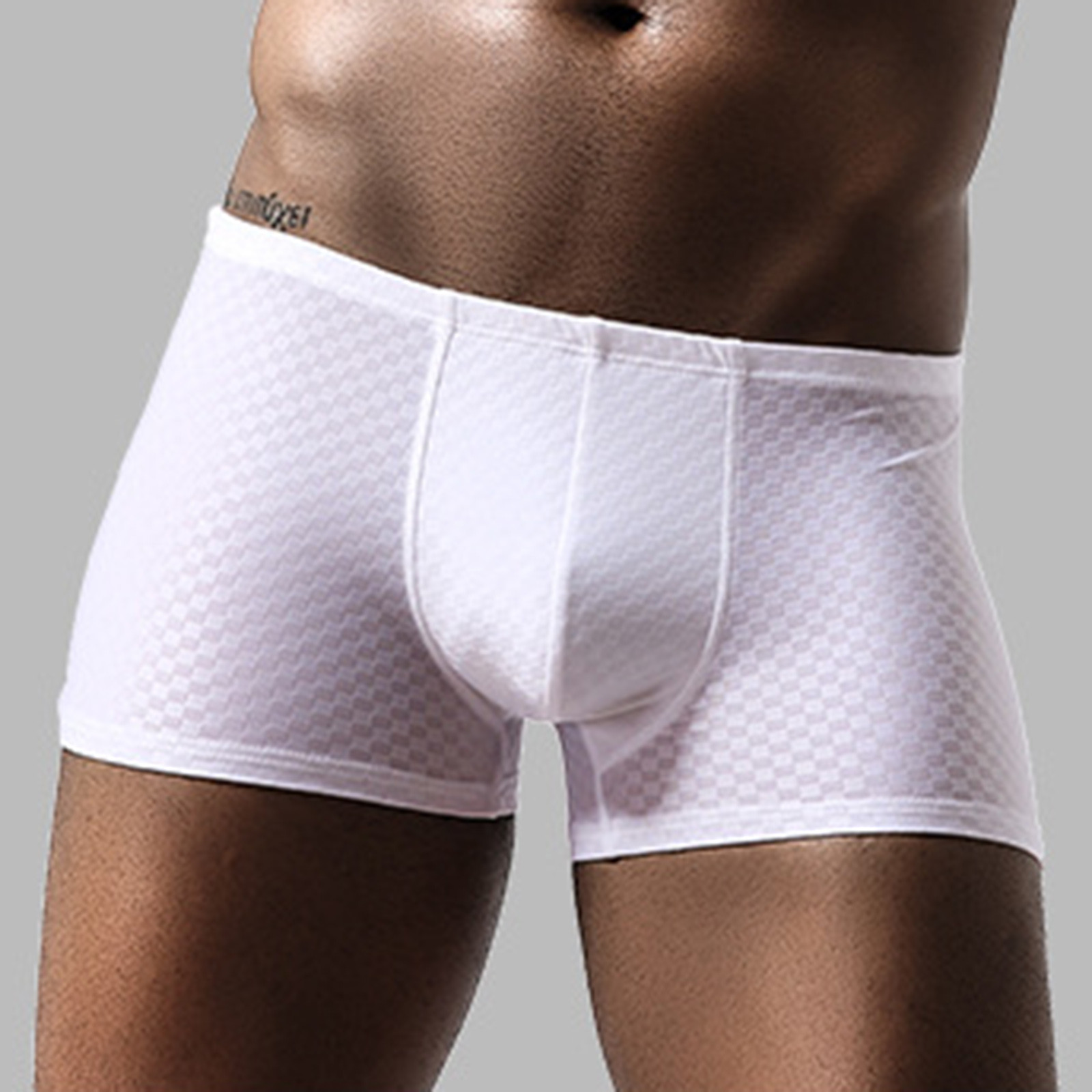 Title 7, Boxer en soie glacée transparente pour homme, s...