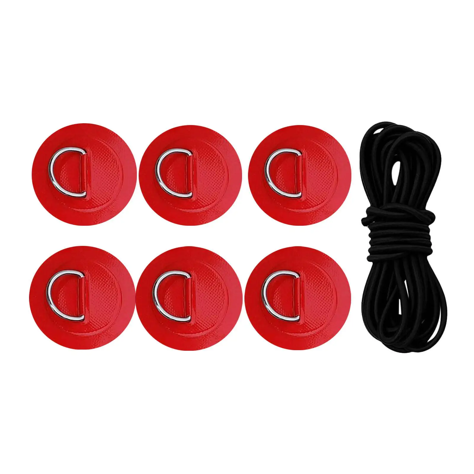 6 Pieces D Ring Patch Deck Rigging Kit for Inflatable Boat Paddleboard Raft