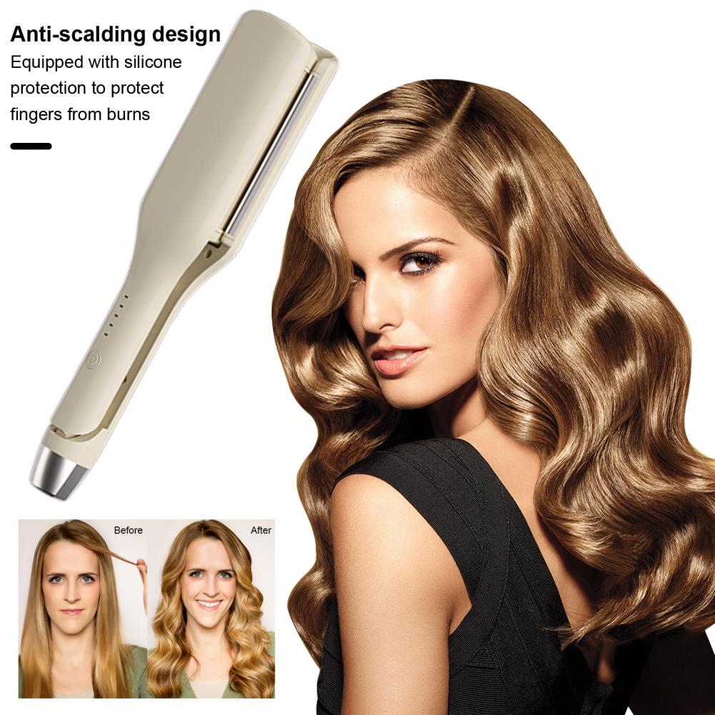 Title 7, Curling Iron with Anti-scald Design Cone Hairst...