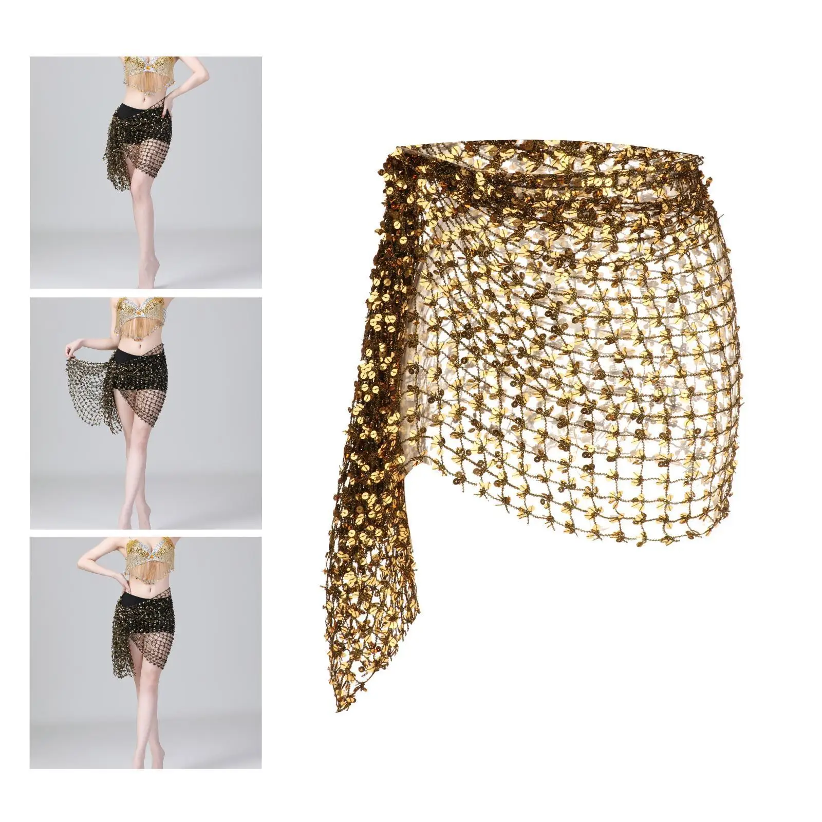 Belly Dance Hip Scarf Costumes Bling Sequins for Belly Dancer Indian Outfits