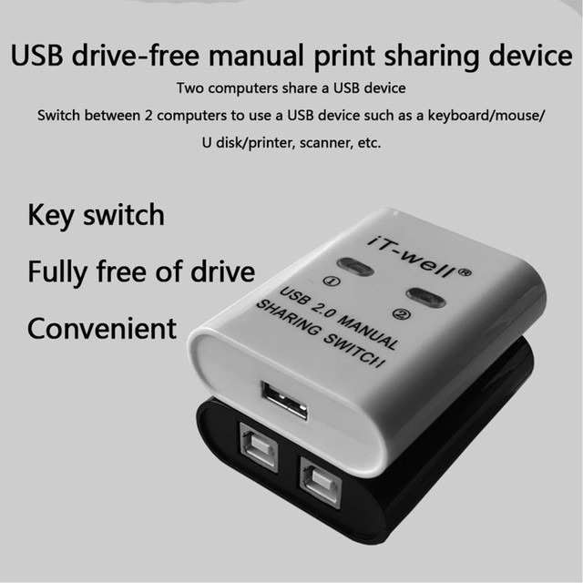 Selettore interruttore USB adattatore Switch KVM 2 in 1 Out PC Sharing  dispositivi USB per Mouse tastiera stampante - AliExpress