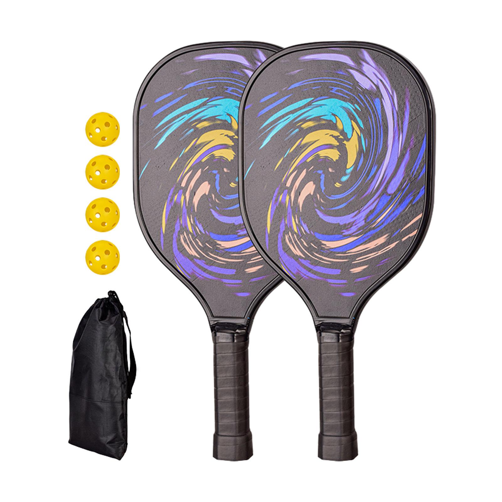 Pickleball Paddles with 2 Rackets 4 Pickleballs Edge Guard Pickleball Racquets for Kids Adults Indoor and Outdoor Tournament