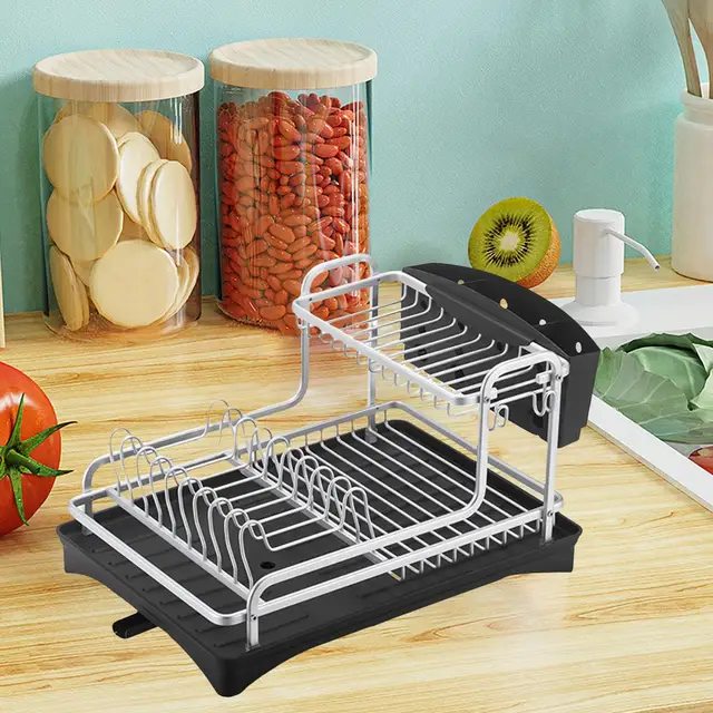 Home Aluminum Dish Drying Rack Apartment Bowl Cup Tableware Draining  Organizer Dishes Detachable Holder Stand Gold Type - AliExpress