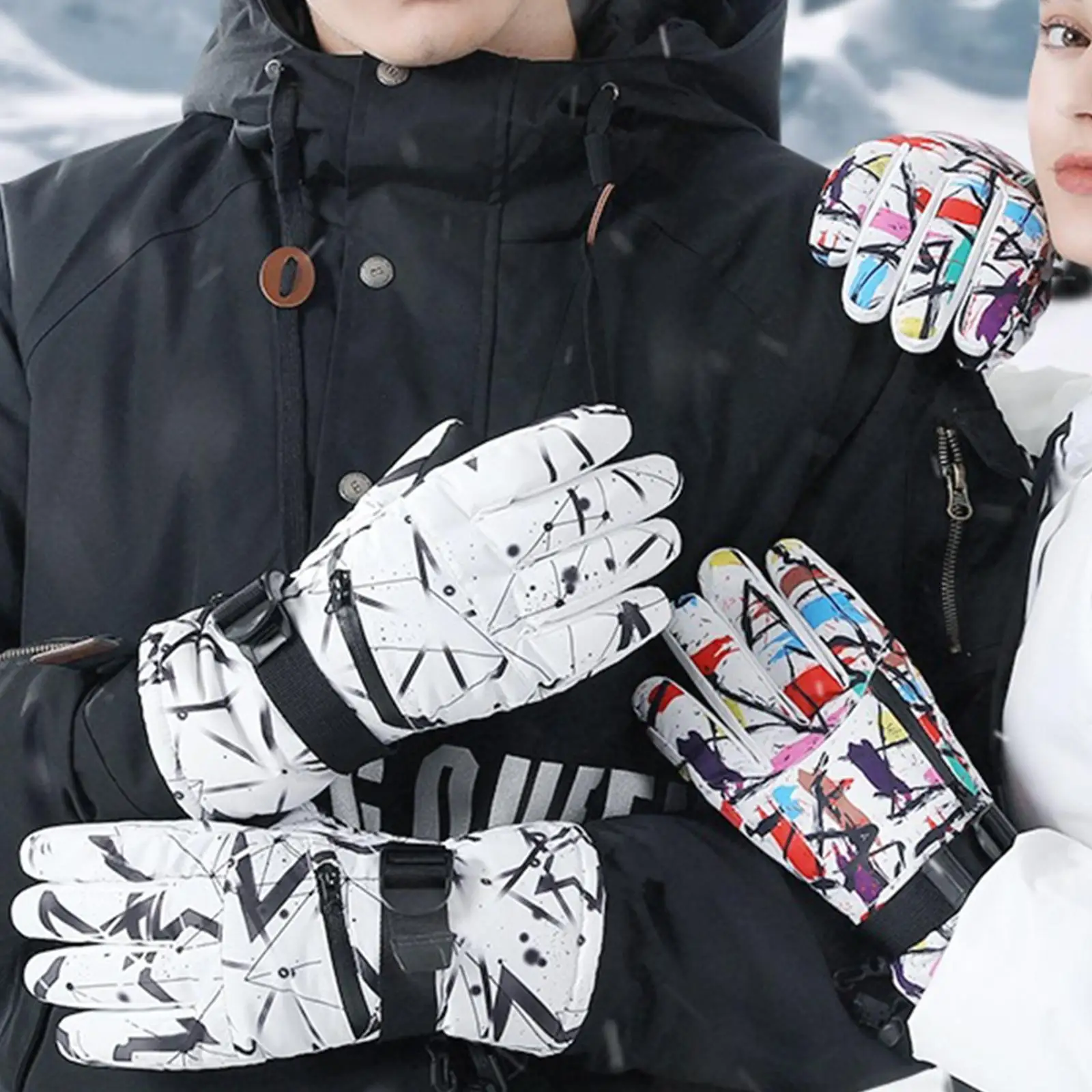 Waterproof Windproof Skiing Gloves Mittens for Women Snowboarding Snowmobile
