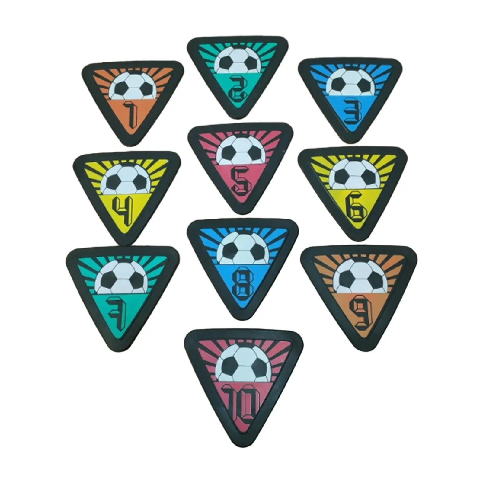 10Pcs Numbered Floor Spot Markers Skill Training Mat Playing Field Marking Non Slip Flat Disc Markers for Indoor Outdoor