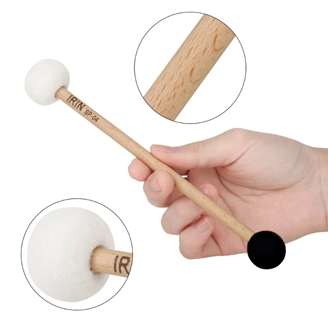 Bass Drum Mallet Drum Mallet Stick, Drum Mallet for Long Handle for  Xylophone Timpani Beater Drumsticks (Black)