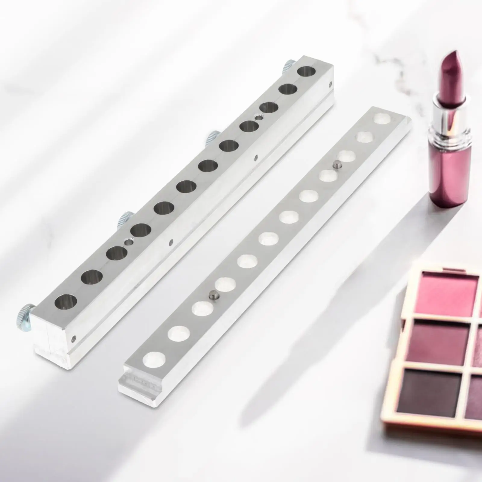 Aluminium DIY Lipstick Model Lipglosses 12 Cavities Lipstick Making Molding Tools Dual Use for Beauty Lipstick Lovers Home Use