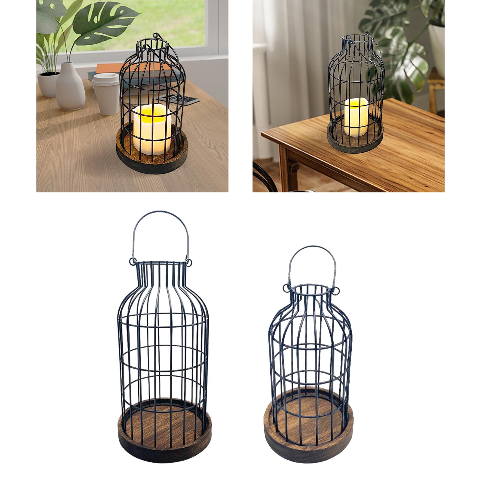 Farmhouse Lantern Wooden Candle Holder Decorative Candle Lantern for Kitchen