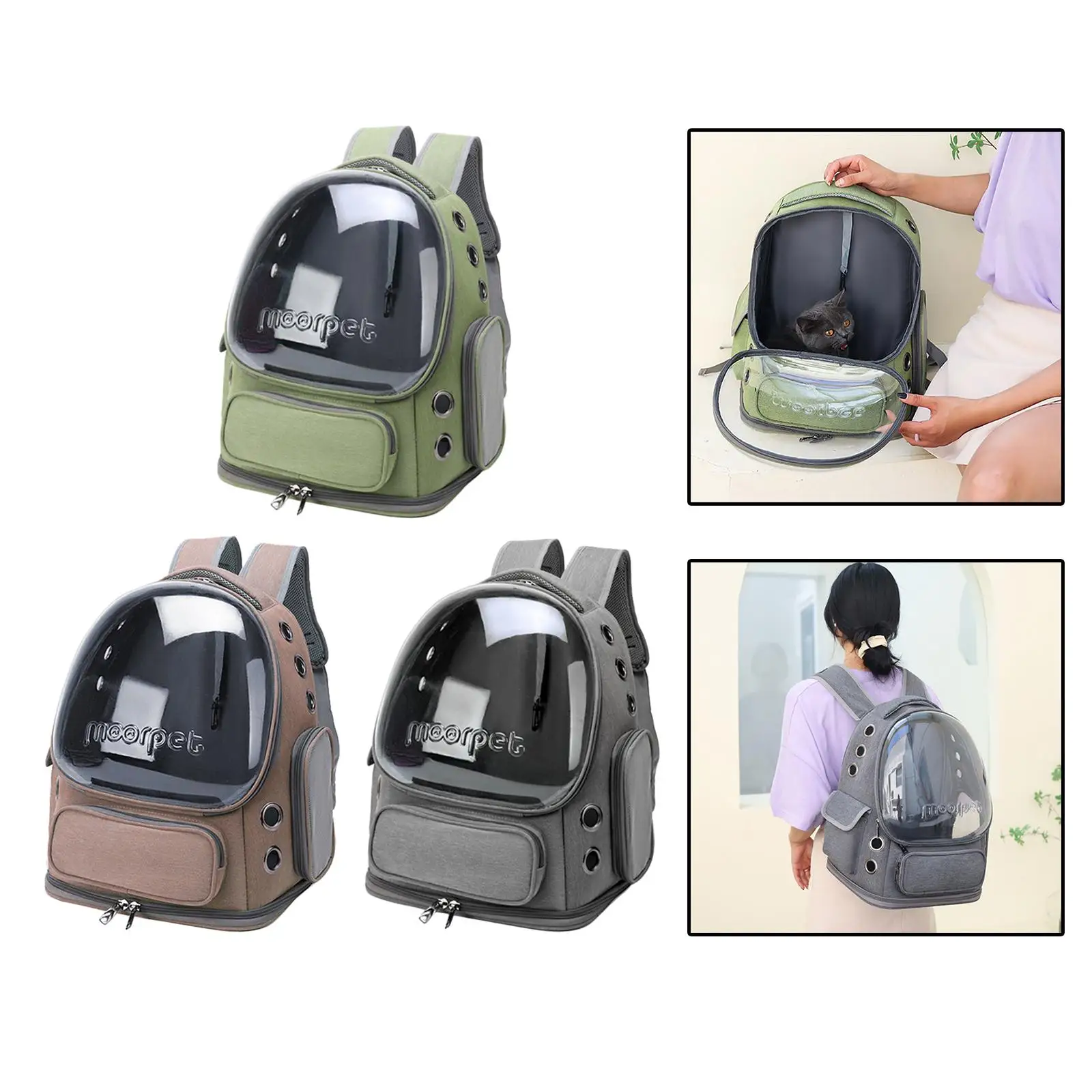 Cat Carrier Backpack for Cat & Small Dog, Ventilated Transparent Portable Carrying Bag, Carry Backpack for Hiking, Travel Use