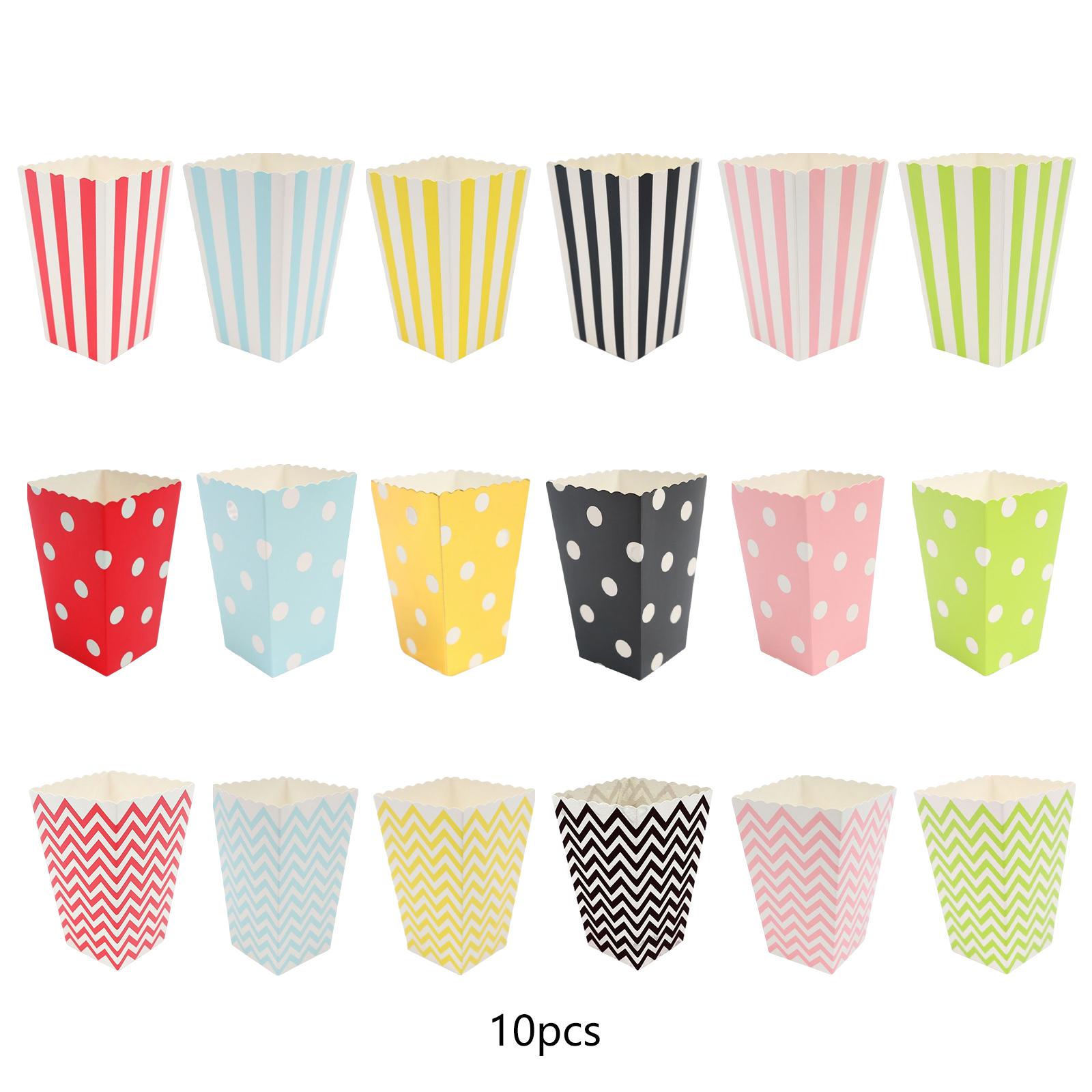 10 Pieces Mini Popcorn Boxes Holder 5x7x11.5cm Candy Cardboard Container for Carnival Baby Showers Movie Theater Decorations