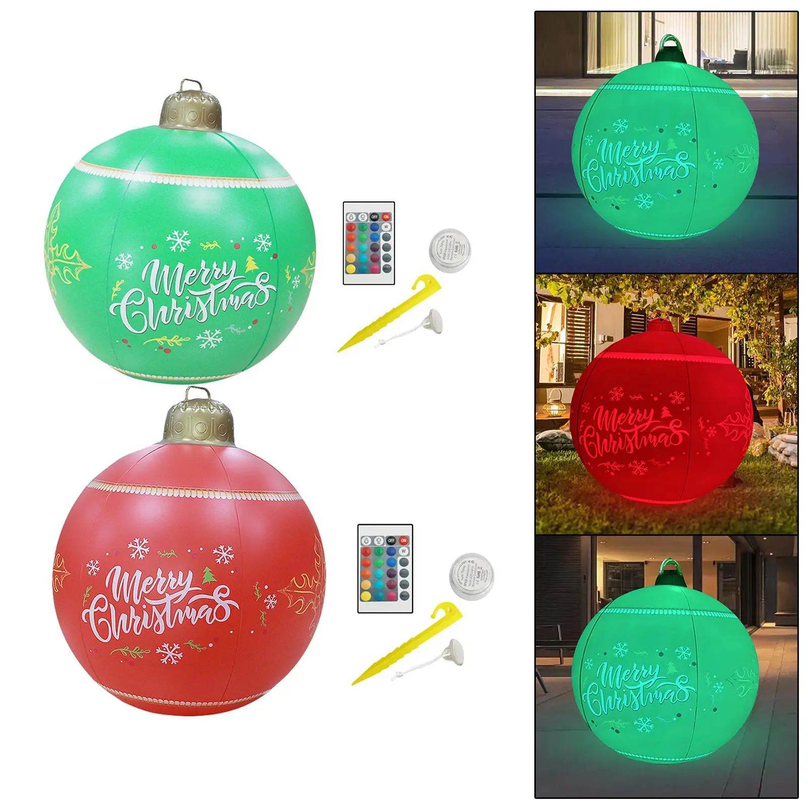 LED Christmas Inflatable Ball Light Ornament for Party Prop Home Decor