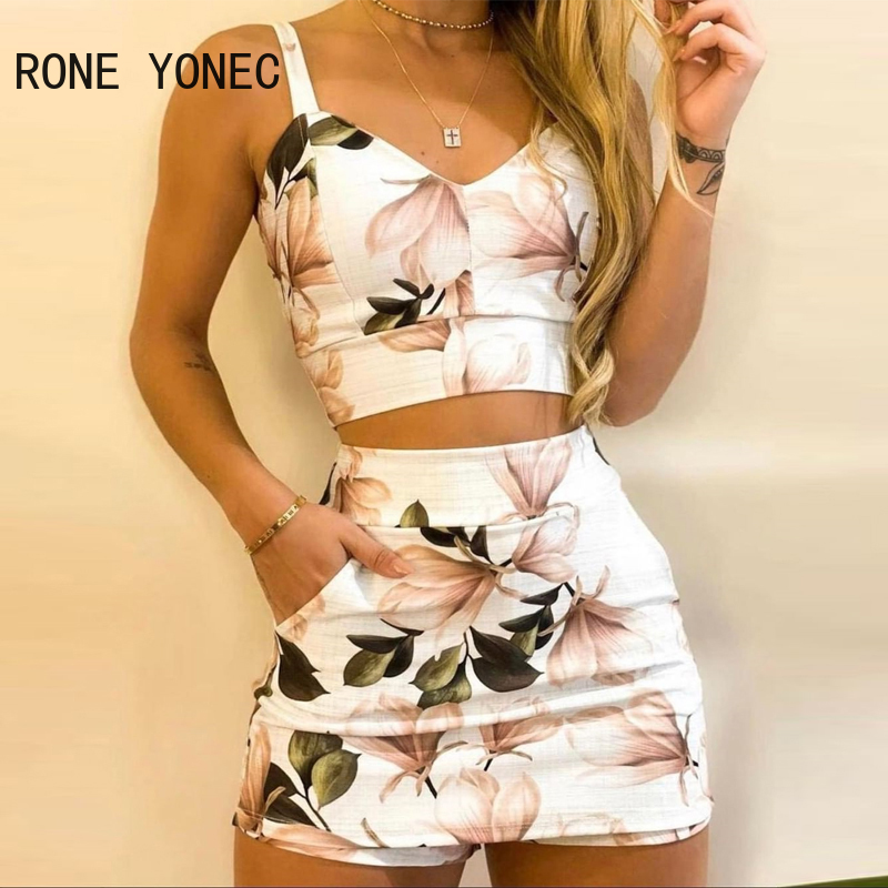 feminino sexy chique cami sem mangas todo estampado floral padrão verão bodycon mini saia curto conjuntos