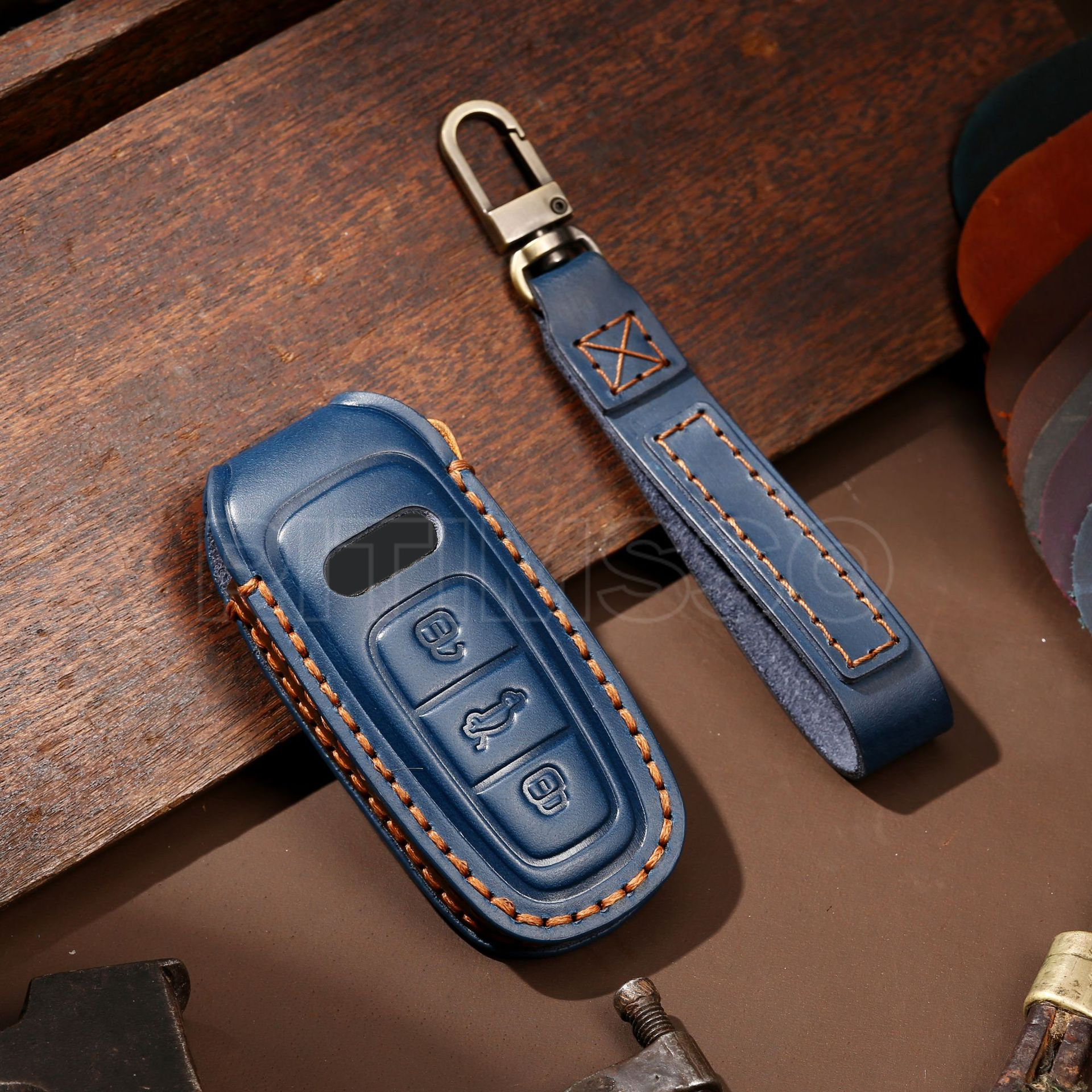 Custodia/cover per Chiave/telecomando in pelle Shell per Audi per Audi A6 A7 A8 E-tron Q5 Q7 Q8 C8 D5 custodia protettiva accessori Fob -